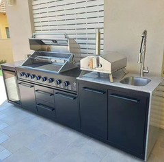 Modern Commercial Kitchen 304 Stainless Steel Outdoor Cabinet Complete Outdoor Cabinet Outdoor Bbq Kitchen Pod view 4