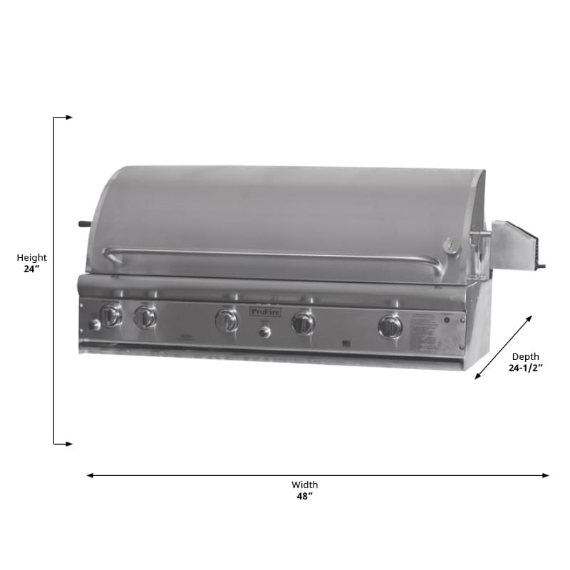 ProFire PFDLX48R dimensions and cut-out diagram
