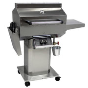 Phoenix SDRIVDD riveted stainless steel gas grill on three-piece stainless column and base with locking casters